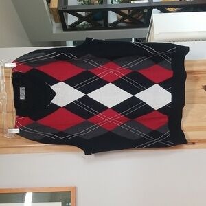 Argyle Sweater Vest Grandpa Dad XXL Oversized Chic Collegiate Trendy